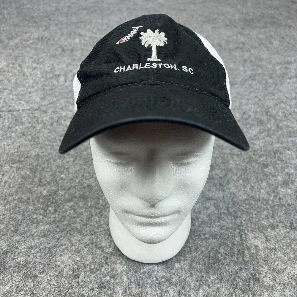 Charleston SC Hat Black White South Carolina Dad Cap Strapback Mesh Back‎ OSFM